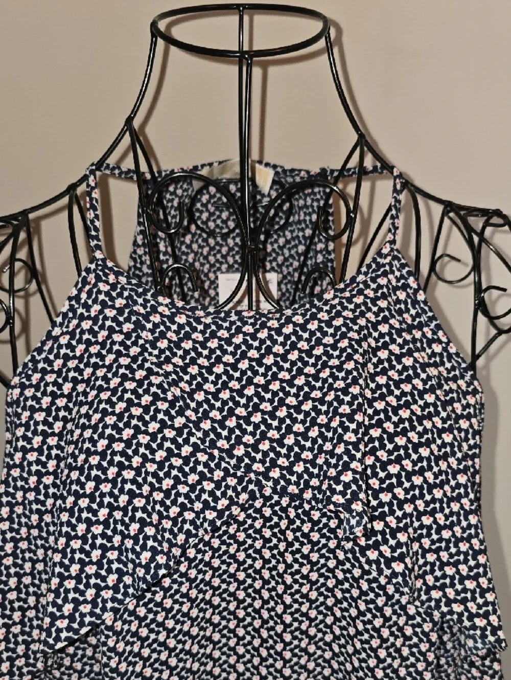 Michael Kors Navy and White One-Shoulder Patterned Dress